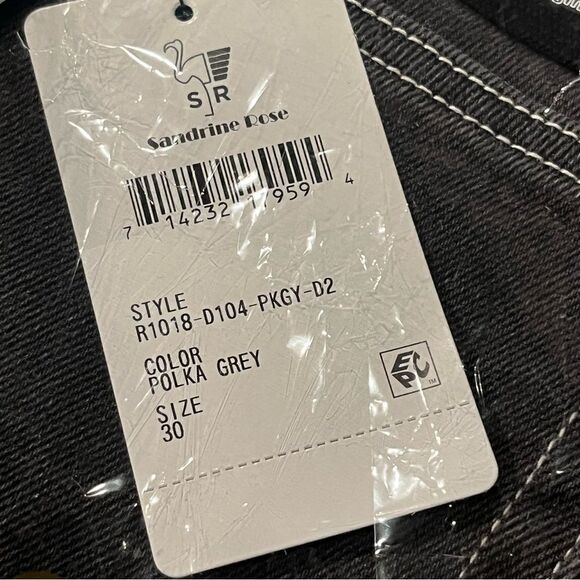 Sandrine Rose by FP Skinny Gray Polkadot Jeans Size 30 - Picture 6 of 6